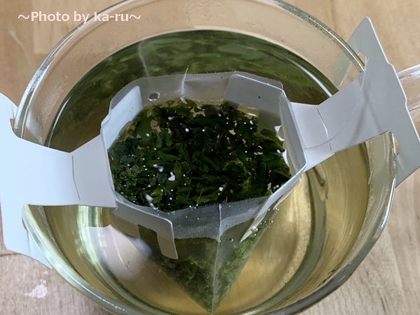日本茶のドリップバッグ「Drip Tea」釜炒り茶お湯を入れる